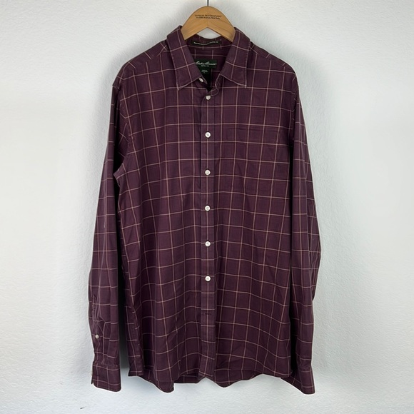 Eddie Bauer Wrinkle Resistant Classic Fit Men's Long Sleeve Shirt Plaid Size TL - Picture 1 of 3
